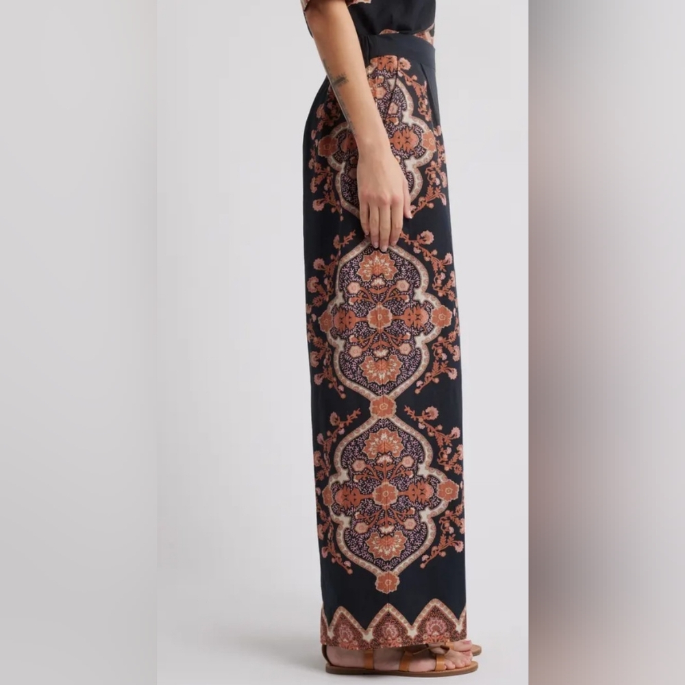 Cleobella Medallion Wide Leg Cotton & Linen Pants - Picture 3 of 6